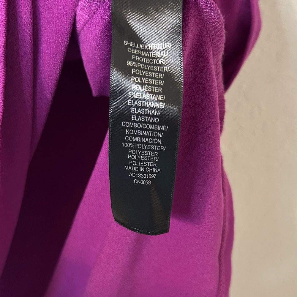 Adrianna Papell V-Neck Top with Pleated Flutter Sleeves purple blouse Size XL - Picture 5 of 6